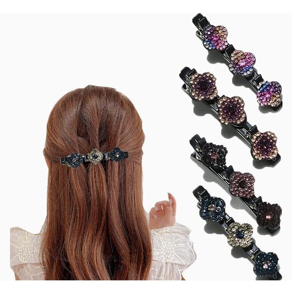 11 Mixed Hair Clips and hair separators Multicolored stones - Picture 12 of 16